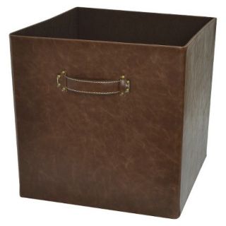 Threshold 13 Foldable Faux Leather Storage Bin   Set of 2   Brown