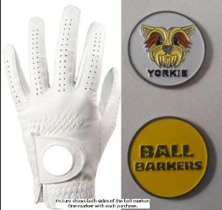 Ball Barkers Yorkie Yellow Ball Marker w/ Golf Glove MLH XXLarge  Sports & Outdoors
