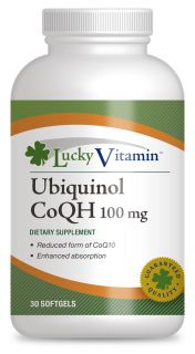 LuckyVitamin   Ubiquinol CoQH 100 mg.   30 Softgels