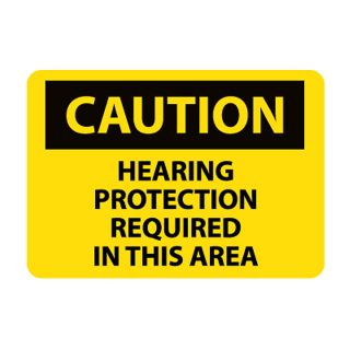 Nmc Osha Compliant Vinyl Caution Signs   14X10   Caution Hearing Protection Required In This Area