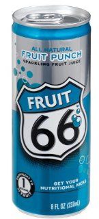 Fruit 66 All Natural Sparkling Fruit Juice, Fruit Punch, 8 Ounce Cans (Pack of 24)  Grocery & Gourmet Food