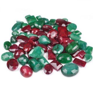 665.00 Ct+ Natural Good Looking Emerald(Brazil) & Ruby(Africa) Mixed Shape Loose Gemstone Lot Jewelry