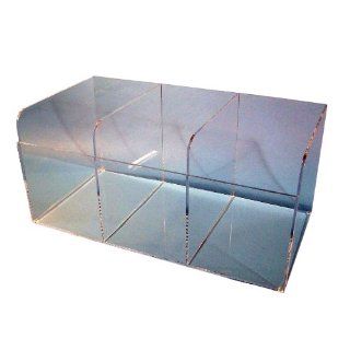S Curve BD 35 Acrylic 3 Compartment Extra Large Bulk Glove Dispenser, Open Top, 1/4" Thickness, 25" Width, 11.5" Height, 13" Depth, Clear Science Lab Dispensers