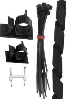 GE 18166 Cord Management Kit, Plastic Cable Ties/Spiral Wrap/Clips