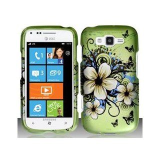 Samsung Focus 2 i667 (AT&T) Hawaiian Flowers Design Snap On Hard Case Protector Cover + Car Charger + Free Neck Strap + Free Wrist Band Cell Phones & Accessories