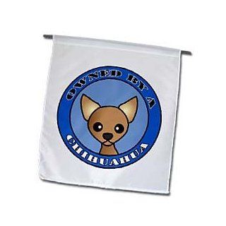 3dRose fl_47658_1 Owned by a Chihuahua Fawn Coat Blue Garden Flag, 12 by 18 Inch  Outdoor Flags  Patio, Lawn & Garden