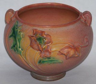 Roseville Pottery Poppy Pink Jardiniere 642 3   Vases