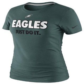 Nike Philadelphia Eagles Ladies Just Do It Slim Fit T Shirt   Midnight Green  Sports Fan Apparel  Sports & Outdoors