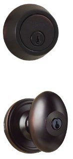 Weslock 00640J 671 1 Oil Rubbed Bronze Keyed Entry Single Cylinder Keyed Entry Julienne Door Knob Set and 671 Deadbolt Combo Pack with Round Rosettes from the Traditionale Series   Doorknobs  