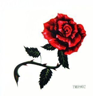 BT0063 Colorful Rose Flower, Safe & Non Toxic Temporary Tattoo, Skin Body Art Beauty