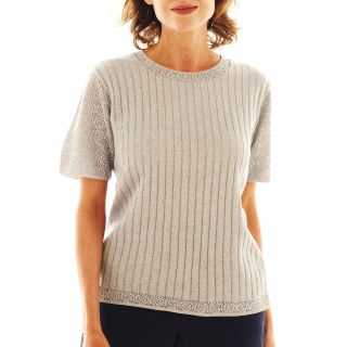 Alfred Dunner Sweet Temptations Solid Sweater Shell, Gray, Womens
