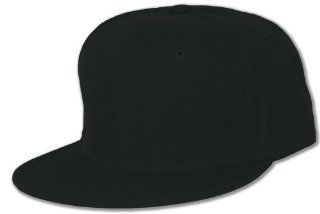 Plain Black Premium Orginal Flat Bill Fitted Hat Cap   Size 7 1/8  Other Products  