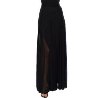 Long Chiffon Evening Skirt (648) Black