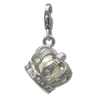 SilberDream Charm Crown, 925 Sterling Silver Charms Pendant with Lobster Clasp for Charms Bracelet, Necklace or Earring FC649 SilberDream Jewelry