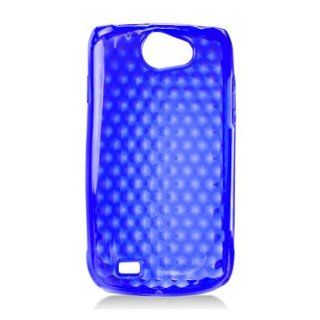 For Samsung Exhibit II 4G/Ancora/SGH T679 TPU Case Transparent Hexagonal Blue 