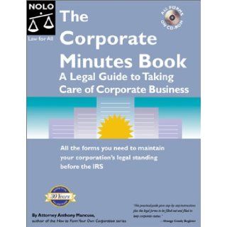 The Corporate Minutes Book Anthony Mancuso 9780873374798 Books
