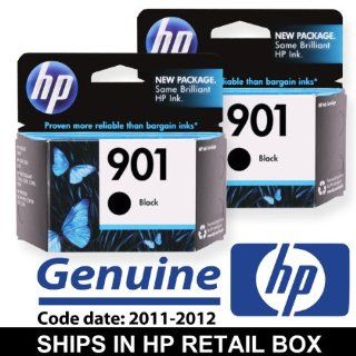 Original HP 901 Ink Cartridges BLACK 2 Pack Combo (CC653AN)