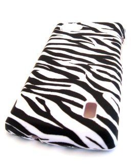MetroPCS LG MS695 Optimus M+ White Zebra HARD RUBBERIZED FEEL RUBBER COATED Design Accessory Case Skin Cover HARD Cell Phones & Accessories