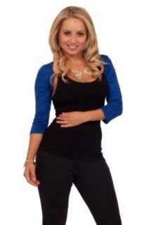 Hot from Hollywood Women's 3/4 Length Sleeve Cropped Fitted Open Neck Bolero Shrug Sweaters