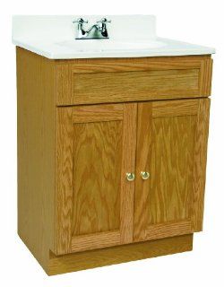 Design House 541631 Vanity Combo Oak Vanity Bathroom Cabinet with 2 Doors, 25 Inch by 19 Inch by 31.5 Inch    