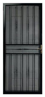 First Alert 681FA36X80 Venetian 36 Inch by 80 Inch Security Screen Door, Black   Storm Doors  