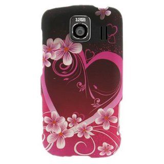 CoverON� Hard Snap on Plastic With PINK LOVE FLOWERS HEART Design RUBBERIZED Faceplate Cover Case for LG LS670 OPTIMUS S (SPRINT) [WCE345] Cell Phones & Accessories