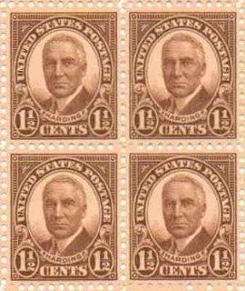 President Harding Set of 4 x 1.5 Cent US Postage Stamps NEW Scot 684 
