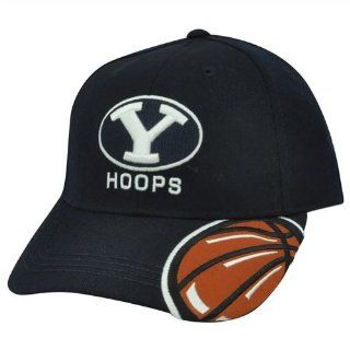 NCAA Brigham Young Cougars Basketball Hoop Velcro BYU Curved Bill Navy Hat Cap  Sports Fan Baseball Caps  Sports & Outdoors
