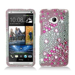 Aimo HTCM7PCLDI659 Dazzling Diamond Bling Case for HTC One/M7   Retail Packaging   Pink Cell Phones & Accessories