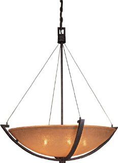 Minka Lavery 1183 357 5 Light Bowl Pendant from the Raiden Collection, Iron Oxide   Ceiling Pendant Fixtures  