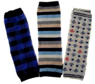 Baby Leg Warmers Set of 3   Ethan's Little Man Plaid, Stripe, Anchor Infant And Toddler Leg Warmers Clothing