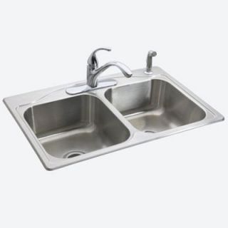 Kohler Cadence 33 X 22 X 8 5/16 Top Mount Double Equal Kitchen Sink
