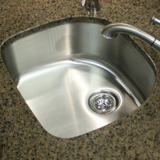 Nantucket Sinks 23.75 x 21.5 18 Gauge D Shape Undermount Kitchen