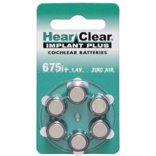 HearClear Cochlear Implant Batteries Size 675P , P675HP (60 Batteries) Electronics