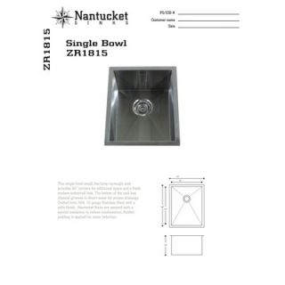 Nantucket Sinks 16.5 x 13 Zero Radius Single Bowl Undermount Bar