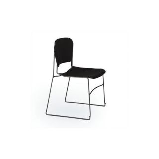 Perry Stack Chair with Black Frame and Black Seat