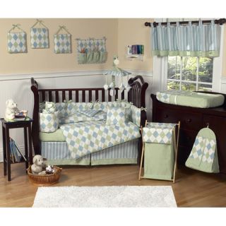 Argyle Green Blue Collection 9pc Crib Bedding Set