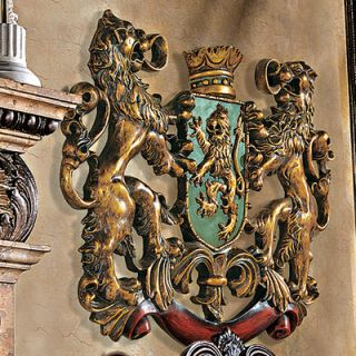 Design Toscano Heraldic Royal Lions Coat of Arms Wall Décor