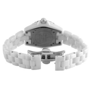 Peugeot Swiss Womens Swarovski Crystal Dial Watch in White with