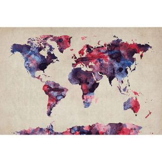 iCanvasArt Paint Splashes World Map by Michael Thompsett Painting