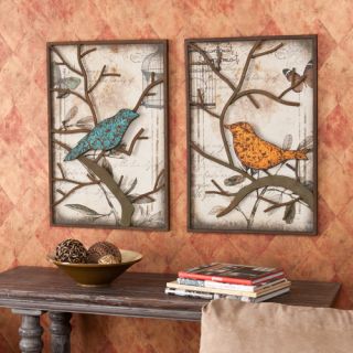 Merrick Vintage Bird Wall Panel (Set of 2)