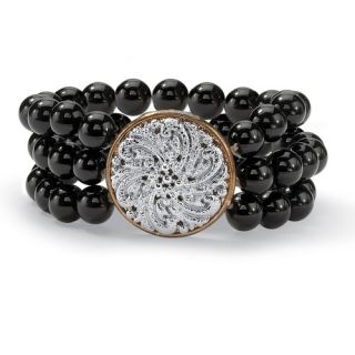 Round Cut Onyx Strand Bracelet