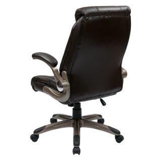 Office Star Products Mid Back Managers Chair with Padded Flip Arms