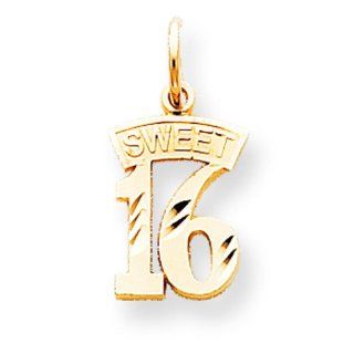 10K Gold Sweet 16 Charm Happy Birthday FindingKing Bead Charms Jewelry