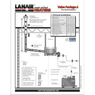 Lanair MX Series 250,000 BTU Waste Oil Heater with Roof Chimney and 80