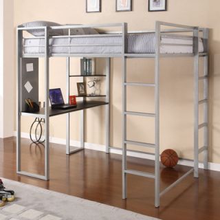 DHP Abode Full Loft Bed with Desk and Bookshelves