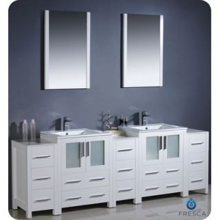 Fresca Bari Torino 84 Modern Double Sink Bathroom Vanity Set