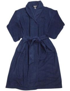 State O Maine   Tall Mens Fleece Robe, Navy 32406 L/XLTall at  Mens Clothing store