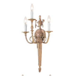 Crystorama Baroque 3 Light Candle Wall Sconce