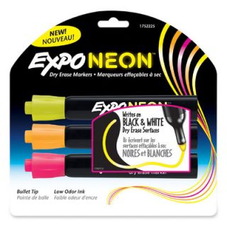 Sanford Dry erase Marker, Bullet Point, 3/PK, Neon Assorted